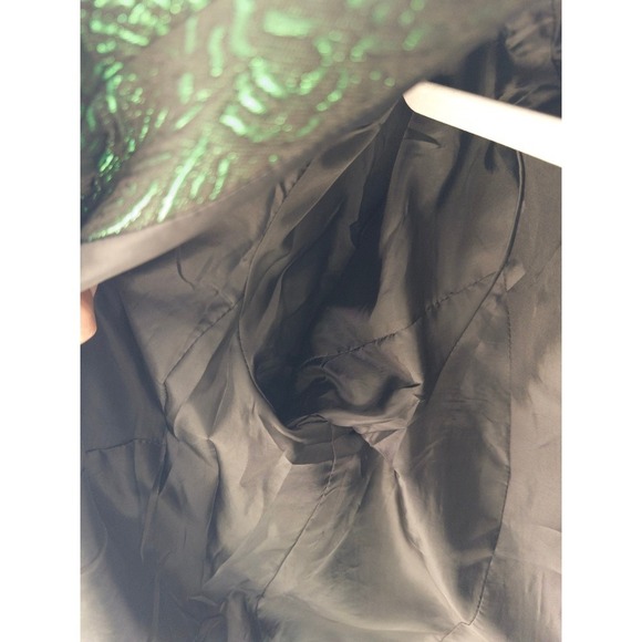 ELOQUII STUDIO Green Metallic Floral Jacquard Brocade Blazer Jacket, Size 16 - Picture 5 of 11